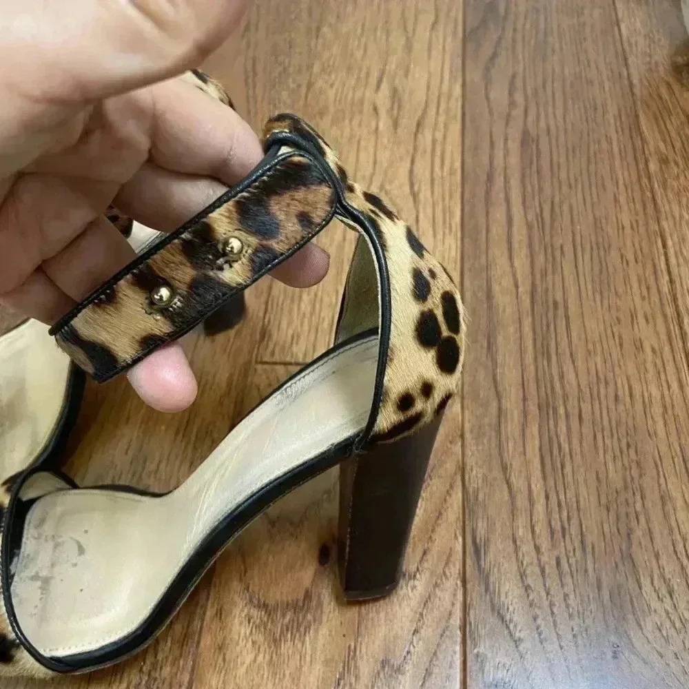 J CREW COLLECTION Lanie Calf-Hair Stacked Heel Shoe 7 - Picture 5 of 11